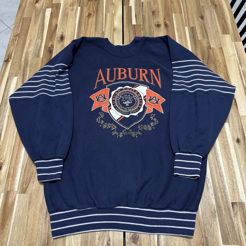 Vintage Auburn Tigers Sweatshirt Mens XL Jostens Blue Crewneck Crest College 90s